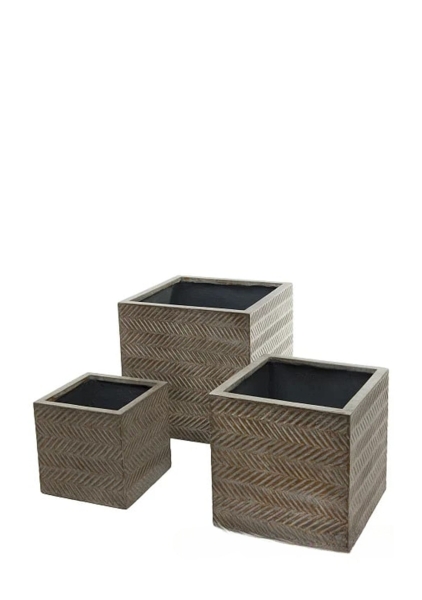 Кашпо Nobilis Marco "Fishbone fossil wood Cube" (файкостоун), 40х40хH40 см Кашпо Nobilis Marco "Fishbone fossil wood Cube" (файкостоун), 40х40хH40 см