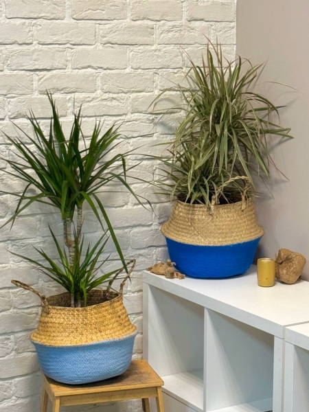 Корзина большая светло-голубой/крафт Корзина большая светло-голубой/крафт