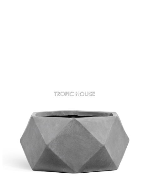Кашпо TREEZ ERGO, Низкая чаша, Светло-серый камень Кашпо TREEZ ERGO, Низкая чаша, Светло-серый камень
