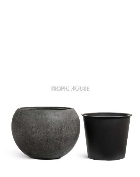 Кашпо TREEZ Effectory, Большая полусфера, Тёмно-серый камень Кашпо TREEZ Effectory, Большая полусфера, Тёмно-серый камень